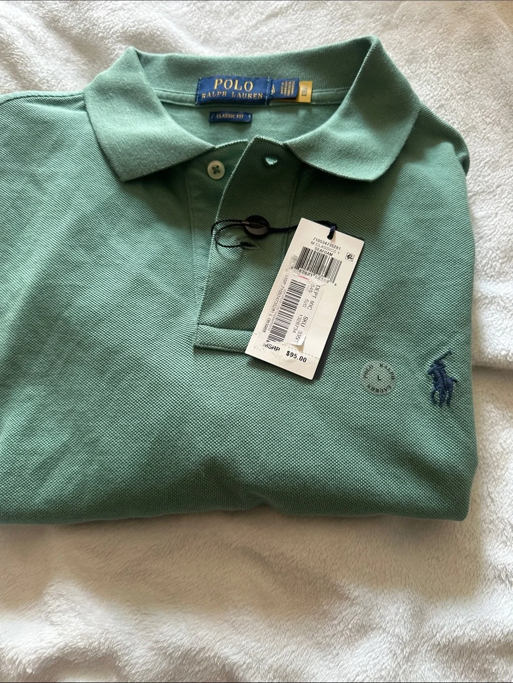 Ralph Lauren Polo Shirt in Mint Green with Embroidered Pony